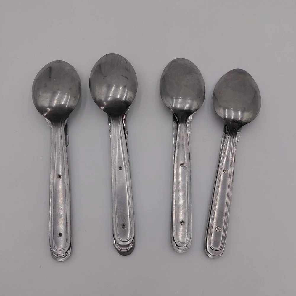 4 Vintage Stainless Steel Japan Camping Kit Utensil Knife, Spoon, Fork Utility